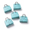 Synthetic Turquoise Brass Pendants KK-E274-01P-07-1