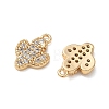 Brass Micro Pave Clear Cubic Zirconia Charms KK-D261-03G-2