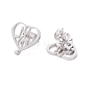Heart with Musical Note 304 Stainless Steel Stud Earrings for Women EJEW-Z017-09P-2