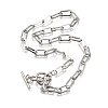 Non-Tarnish Unisex 304 Stainless Steel Paperclip Chain Necklaces NJEW-H215-02P-1