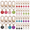 32Pcs 8 Styles Alloy Enamel Flat Round with Cross Pendant Decorations HJEW-WR00051-1