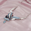 Leaf Alloy Enamel Pendant Necklaces & Stud Dangle Earrings Sets WG51EEA-01-2