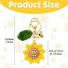Handmade Crochet Sunflower & Alloy Enamel Bee Keychain KEYC-YW00305-2