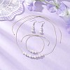 Round Shell Pearl Beaded Necklace & Bracelet & Dangle Earring Sets SJEW-JS01337-1