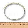 2Pcs 2 Colors Brass Crystal Rhinestone and 201 Stainless Steel Hinged Cuff Bangle Sets BJEW-JB14320-5
