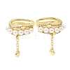 Brass Micro Pave Cubic Zirconia Cuff Earrings CU-CBAE7DF-37G-4