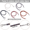 10Pcs 5 Colors Braided Leather Cords NCOR-SC0001-02-2