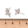 Brass Micro Pave Cubic Zirconia Stud Earrings KK-CBA8324-19P-02-5