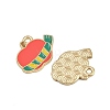 Christmas Themes Alloy Enamel Pendants ENAM-Z023-01G-10-2