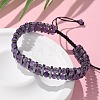 Natural Amethyst and Synthetic Hematite Adjustable Braided Bead Bracelets BJEW-H626-01-10-3