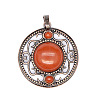 Retro Hollow Natural Red Jasper Pendants PW-WG205B0-11-1