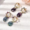 Natural Mixed Stone Dangle Stud Earrings EJEW-G454-01G-3