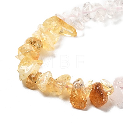 Natural Quartz Crystal & Rose Quartz & Citrine Beads Strands G-L610-A23-01-1