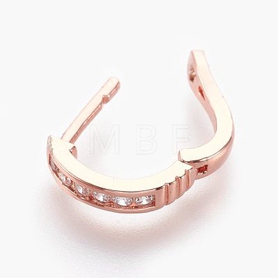 Brass Micro Pave Cubic Zirconia Hoop Earrings EJEW-F180-01RG-1