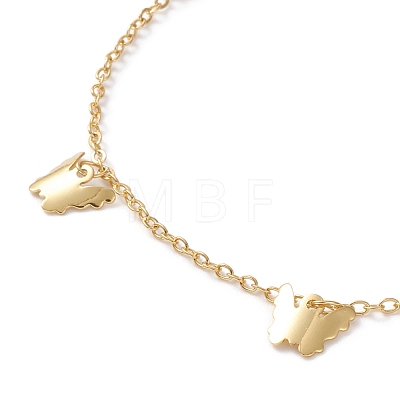 Brass Butterfly Charm Bracelets BJEW-JB05771-1
