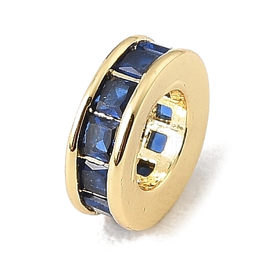 Brass Pave Cubic Zirconia European Beads CU-CBA389D-03G-1