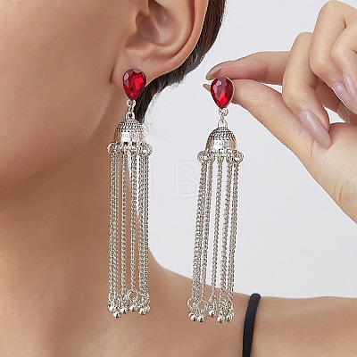 Alloy Rhinestone Chandelier Earrings for Women WG20C0F-01-1