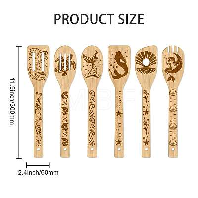 6Pcs Bamboo Spoons & Knifes & Forks AJEW-WH0411-0010-1