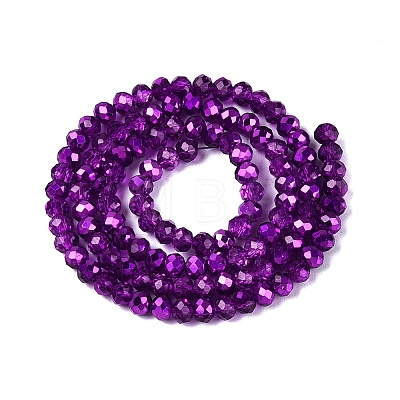 Transparent Electroplate Glass Beads Strands EGLA-Q131-01A-09-1