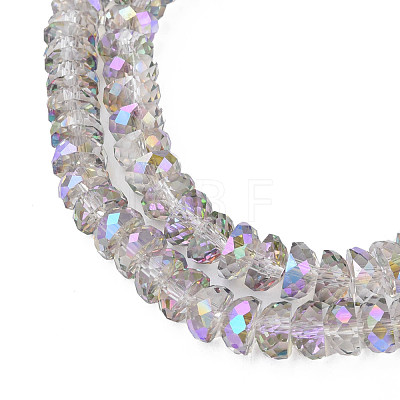 Electroplate Transparent Glass Beads Strands X-EGLA-N002-37-C02-1