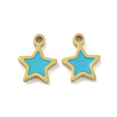 316 Surgical Stainless Steel Enamel Charms STAS-M073-41G-1