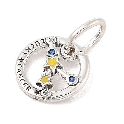 Luminous 925 Sterling Silver Rhinestone Constellation Charms STER-H114-01AS-07-1