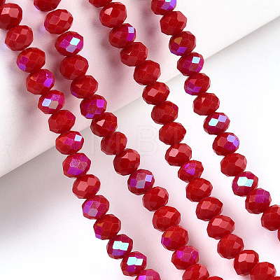 Electroplate Opaque Solid Color Glass Beads Strands EGLA-A034-P1mm-L21-1