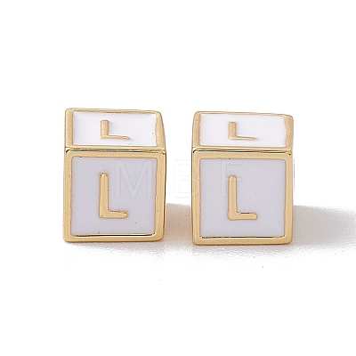 Rack Plating Brass Enamel Beads KK-B060-04G-04L-1
