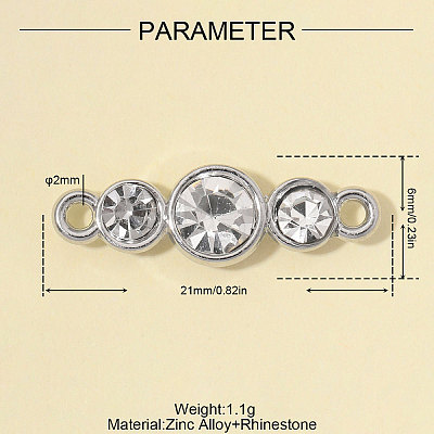 Zinc Alloy with Crystal Rhinestone Connector Charms RB-OY001-96P-1