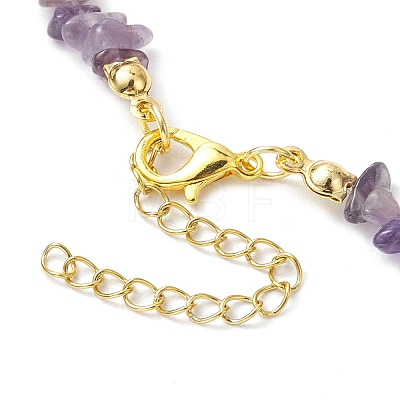 Natural Amethyst Anklets AJEW-AN00592-12-1