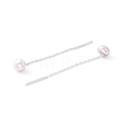999 Fine Silver Chain Tassel Earring Thread for Girl Women EJEW-I260-44P-1