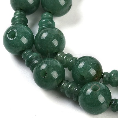 Natural Green Aventurine 3-Hole Guru Beads Strands G-H064-E07-01-1