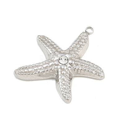 304 Stainless Steel with Crystal Rhinestone Pendants SA-CBABA5E-14P-1