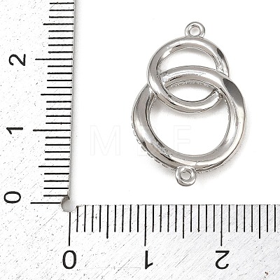 Brass Micro Pave Clear Cubic Zirconia Links Connector Charms LS-KK-K413-05P-1