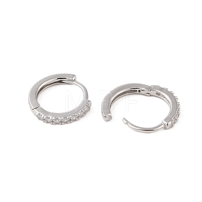 925 Sterling Silver with  Micro Pave Cubic Zirconia Hoop Earrings Findings STER-B004-17P-1