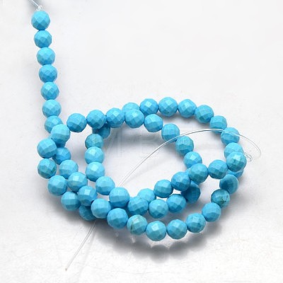 Natural Howlite Round Beads Strands TURQ-L017-8mm-02-1