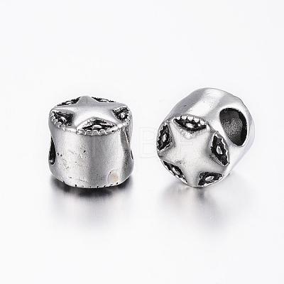 304 Stainless Steel European Beads STAS-H371-13AS-1
