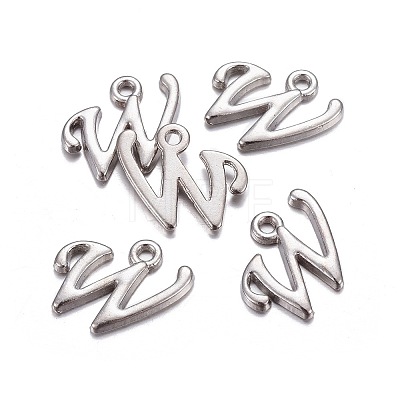 Platinum Plated Alloy Letter Pendants LS-PALLOY-J718-01P-W-1