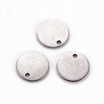 Non-Tarnish 201 Stainless Steel Stamping Blank Tag Pendants STAS-T058-10mm-P-1