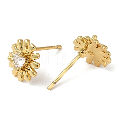 Rack Plating Brass Flower Stud Earrings EJEW-M235-06G-1