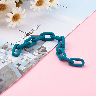 Handmade Rubberized Style Acrylic Cable Chains AJEW-JB00868-03-1