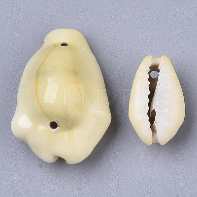 Natural Cowrie Shell Links connectors SSHEL-N034-30-1