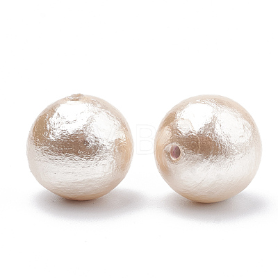 Compressed Cotton Pearl Beads WOVE-S114-14mm-10-1