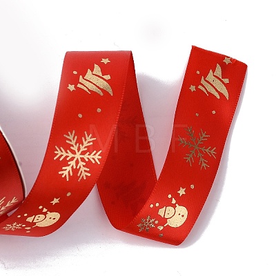 25 Yards Christmas Theme Printed Polyester Ribbon OCOR-C004-04B-1