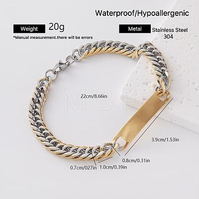 Vintage 304 Stainless Steel Link Bracelets for Women AT2110-8-1