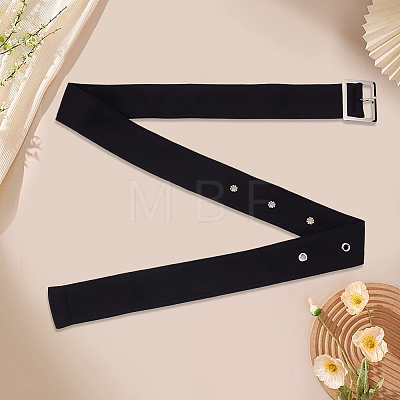 1Pc Black Cloth Waist Belly Belts AJEW-GF0014-51P-1