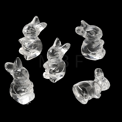 Synthetic Quartz Crystal Rabbit Figurines DJEW-Z006-01-1