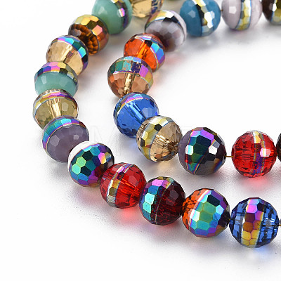 Electroplate Transparent Glass Beads Strands X-EGLA-N006-031-A01-1