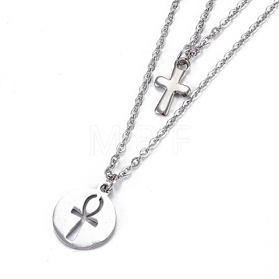 Non-Tarnish 304 Stainless Steel Tiered Necklaces NJEW-JN02350-02-1