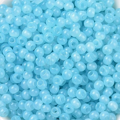 6/0 Imitation Jade Glass Seed Beads SEED-T006-04A-08-1